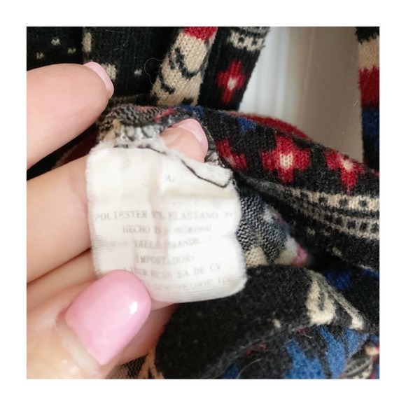 Vintage Black Multicolor Bunny Fairisle Inspired Hooded Sweater - Picture 5 of 5